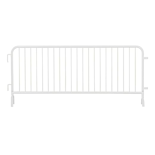 Angry Bull Barricades Metal Interlocking Steel Barricade (8.5 Ft. Heavy Duty, Bridge Feet, White Powder Coated, Set of 10)