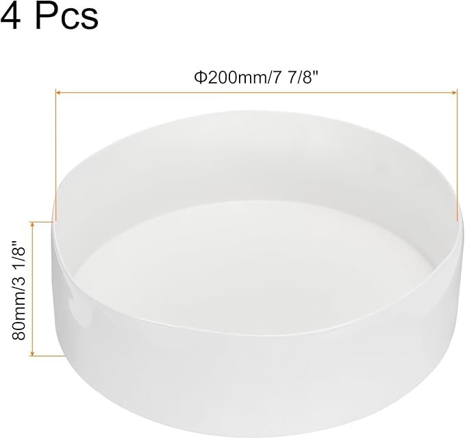 uxcell 4pcs Rubber End Caps 200mm (7 7/8 Inch) ID x 80mm(3 1/8 Inch) H Vinyl Round End Cap Cover Screw Thread Protectors White