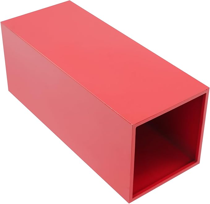 OUKANING 3 PCS Metal Display Pedestal Stands, Square Red Display Stands Pillars, Decoration Cube Sculpture Display Column for Wedding Party Baby Shower Birthday, H31.49'', 25.59'', 23.62''