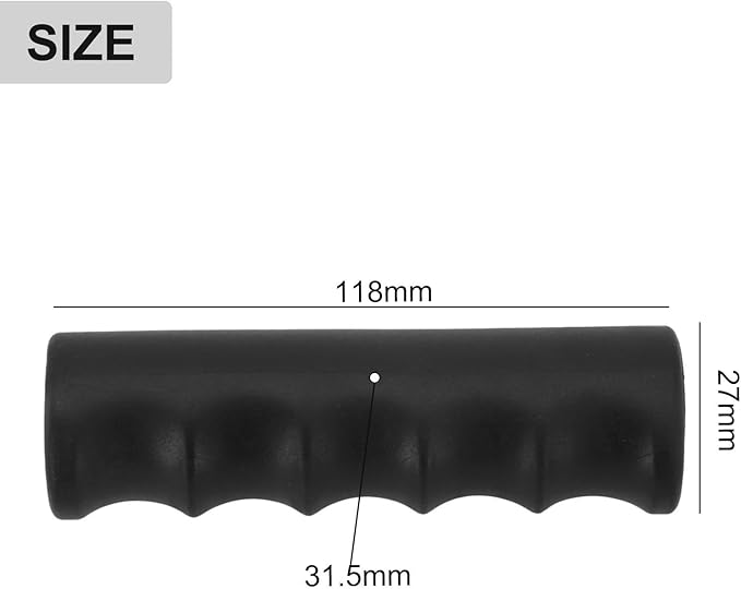 2Pcs Rubber Handle Cover Wheelbarrow Rubber Non-Slip Ergonomic Weatherproof Round Handle Grip Covers For Garden Carts(118 x 27mm)