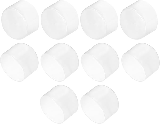 uxcell 10pcs Rubber End Caps 60mm(2.4") ID Vinyl Round End Cap Cover Screw Thread Protectors Clear