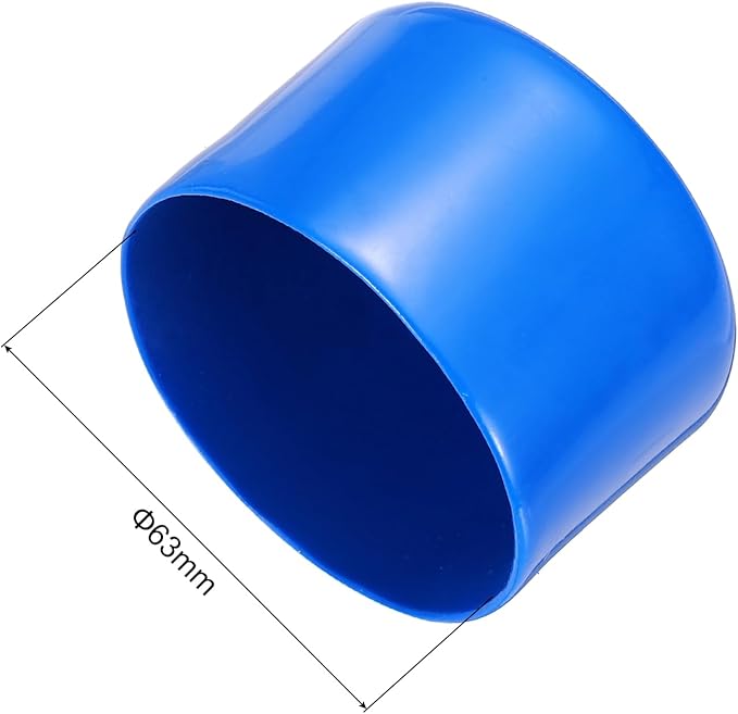 uxcell 10pcs Rubber End Caps 63mm(2.5 Inch) ID Vinyl Round End Cap Cover Screw Thread Protector Blue