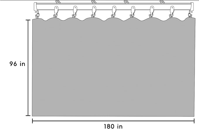 Room Divider Blackout Curtains Flexible Sliding Tracks Sets Ceiling Mounted Rod Window Curtain Privacy Separation for Bedroom Living Rooms,1 Panel Khaki Drape and Black Track Set-W180xH96 in
