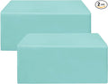 HolidayIdeas Fitted Table Covers for 6 Foot Tables - 72 x 30 Inch - 2 Pack Rectangle Table Clothes Polyester Fabric Table Cover for Folding Table, Parties, Holiday Dinner, Trade Show (Aqua)