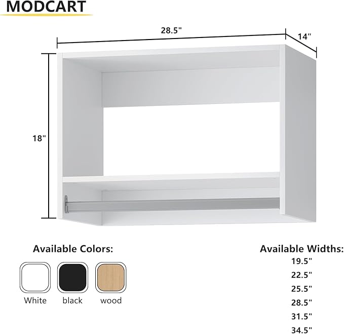 Tall Hanging Closet Unit, Modular Closet System, Wood Closet System Organizer with Storage for Walk In Closets, Clothing Rack Wardrobe Closet for Hanging Clothes, Bedroom, White, 28.5"W