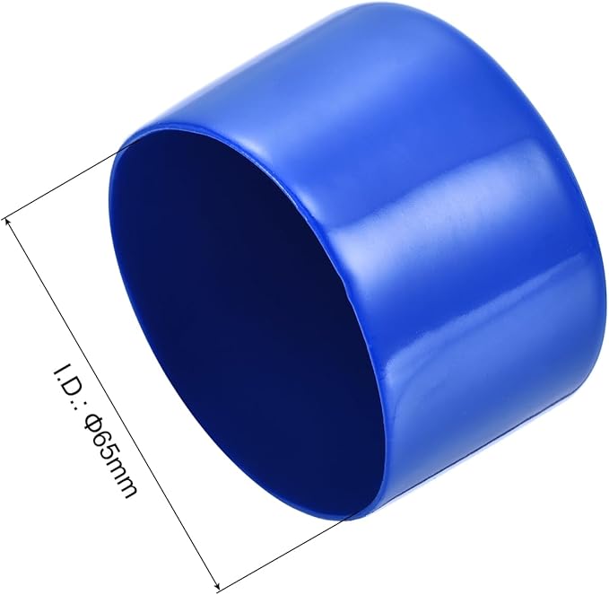 uxcell 4pcs Rubber End Caps 65mm(2 9/16") ID Vinyl Round Tube Bolt Cap Cover Screw Thread Protectors Blue, 40mm Height