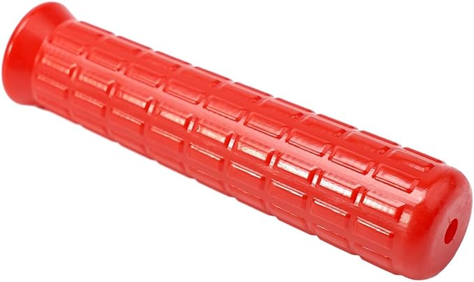 2Pcs Wheelbarrow Rubber Handles Replacement, Anti-slip Handle Grip Covers Weatherproof Handles Non-Slip Round Tubes for Garden Carts(114x19mm Red)