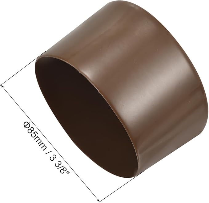 uxcell 4pcs Rubber End Caps 85mm(3 3/8") ID Vinyl Round Tube Bolt Cap Cover Screw Thread Protectors Brown, 50mm Height