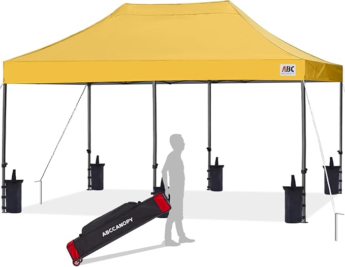 ABCCANOPY Patio Pop Up Canopy Tent 10x20 Commercial-Series(Gold)