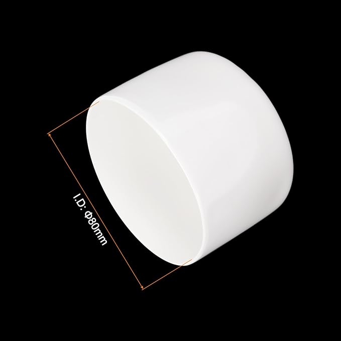 uxcell 4pcs Rubber End Caps 80mm ID Vinyl Round End Cap Cover Screw Thread Protectors White, 50mm Height