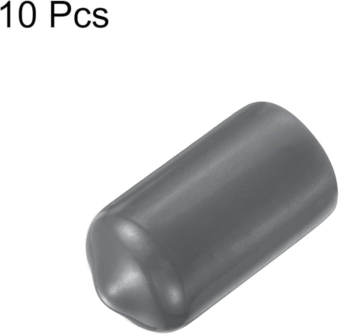 uxcell 10pcs Rubber End Caps 12mm ID Vinyl Round End Cap Cover Screw Thread Protector Dark Grey