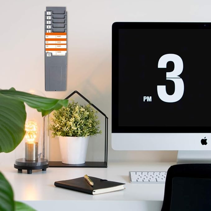 Time Cards Rack, Expand Time Card Holder with 10 Slots Plastic Wall Mount Time Cards Holder Racks with Screw for Office,Factory to Record Attendance Time Indoor,Outdoor