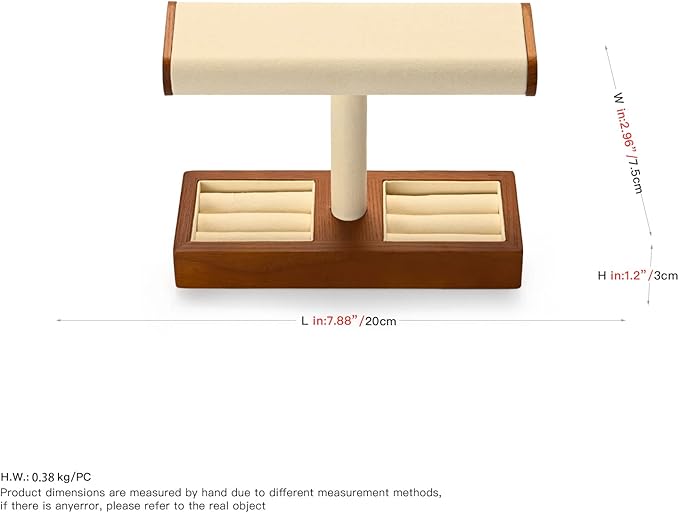 Oirlv Solid Wood Watch Display Stand T-bar Watch Stand for Men and Women Jewelry Accessory Organizer for Store and Home(SM19201)