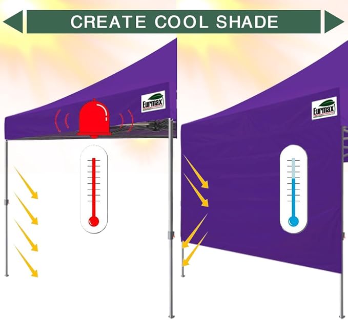 Eurmax USA 10ft Instant Canopy SunWall Canopy Tent Sidewall for Pop Up Canopy Tent,1 Pack Removable Sidewall Only(Purple)