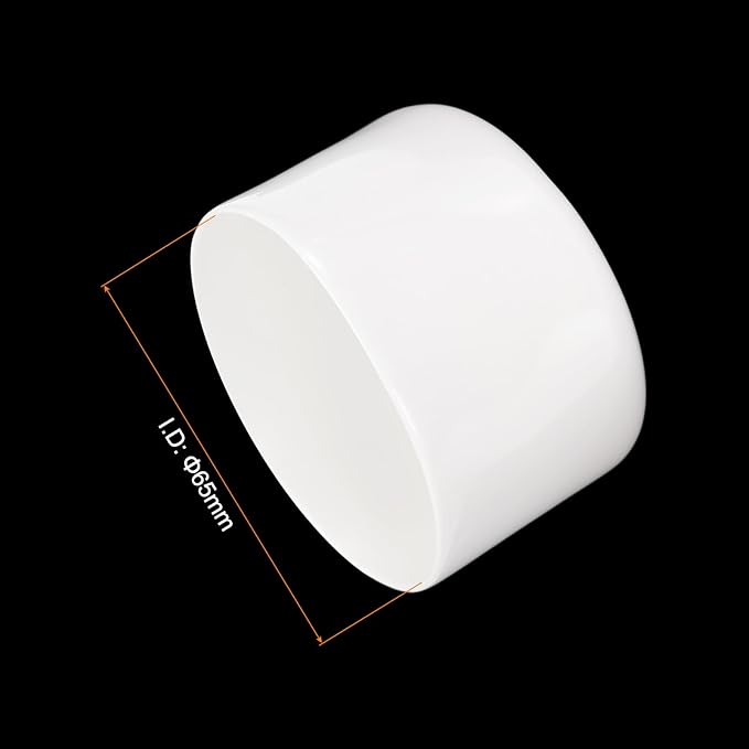 uxcell 4pcs Rubber End Caps 65mm ID Vinyl Round End Cap Cover Screw Thread Protectors White, 40mm Height