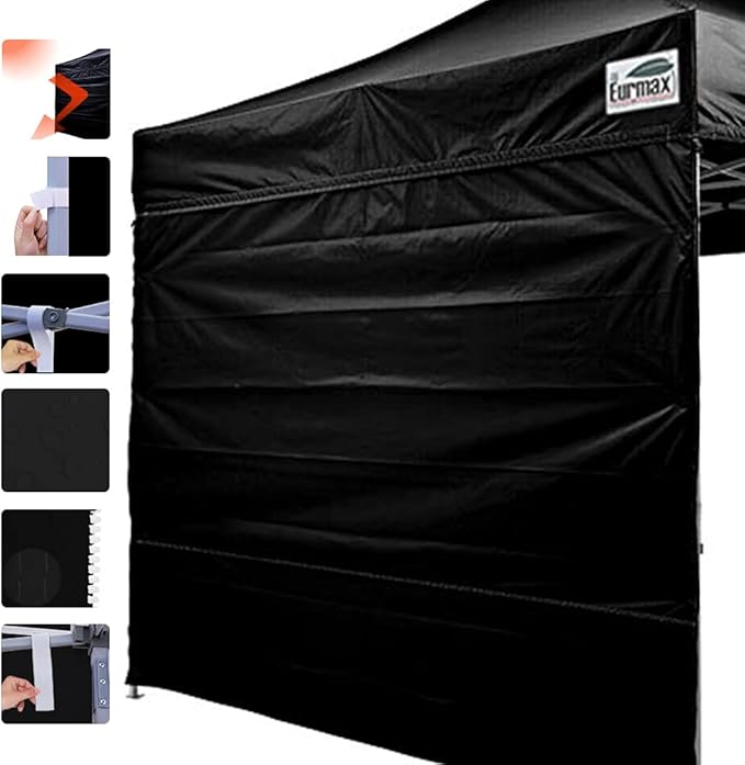 Eurmax USA Instant Canopy SunWall Tent Sidewalls for 10x10 Pop Up Canopy Tent,1 Pack Sidewall Only (Black)