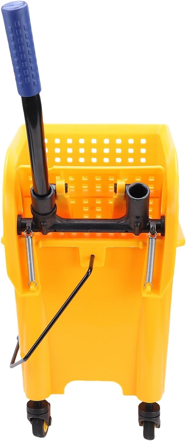 Hyuduo Mop Bucket, 20L Side Press Wringer Commercial Mop Bucket with Wheels and Handle, for Floor Cleaning in Restaurants Offices and Industrial Sites