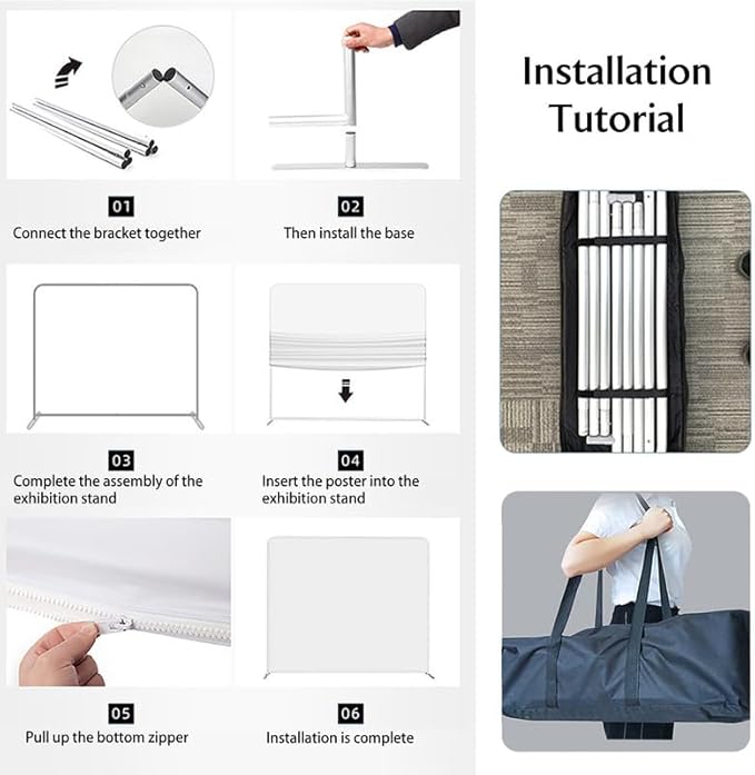 Customize Trade Show Display Tension Fabric for Backdrop Frame and Banner Set - Double-Sided Printing 7.5×7.5 FT
