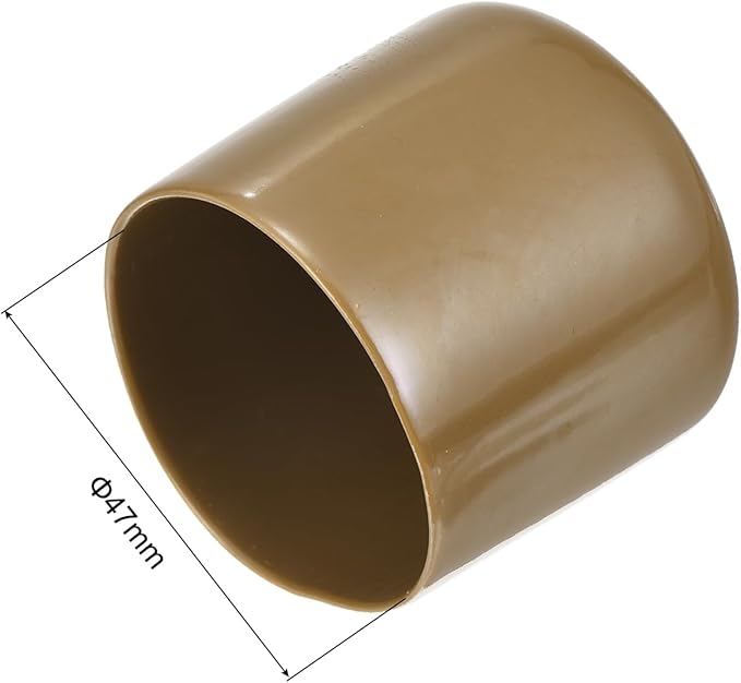 uxcell 10pcs Rubber End Caps 47mm(1 7/8") ID Vinyl Round End Cap Cover Screw Thread Protectors Light Brown
