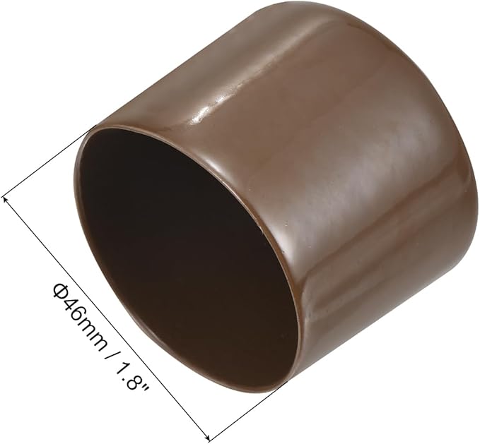 uxcell 10pcs Rubber End Caps 46mm ID Vinyl Round End Cap Cover Screw Thread Protectors Brown