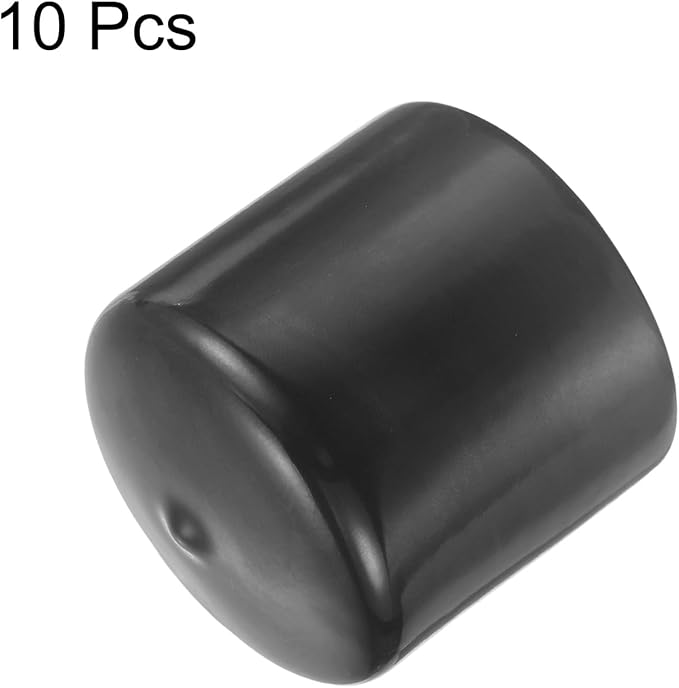 uxcell 10pcs Rubber End Caps 50mm(2") ID Vinyl Round End Cap Cover Screw Thread Protector Dark Grey