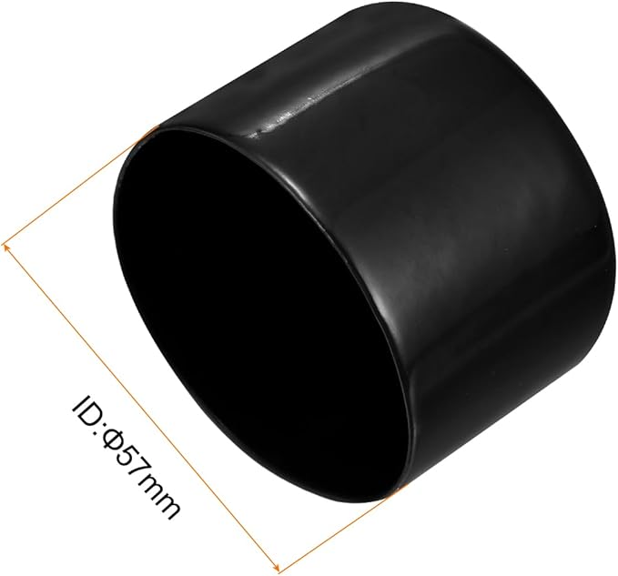 uxcell 5pcs Rubber End Caps 2 1/4"(57mm) ID Vinyl PVC Round Tube Bolt Cap Cover Screw Thread Protectors Black