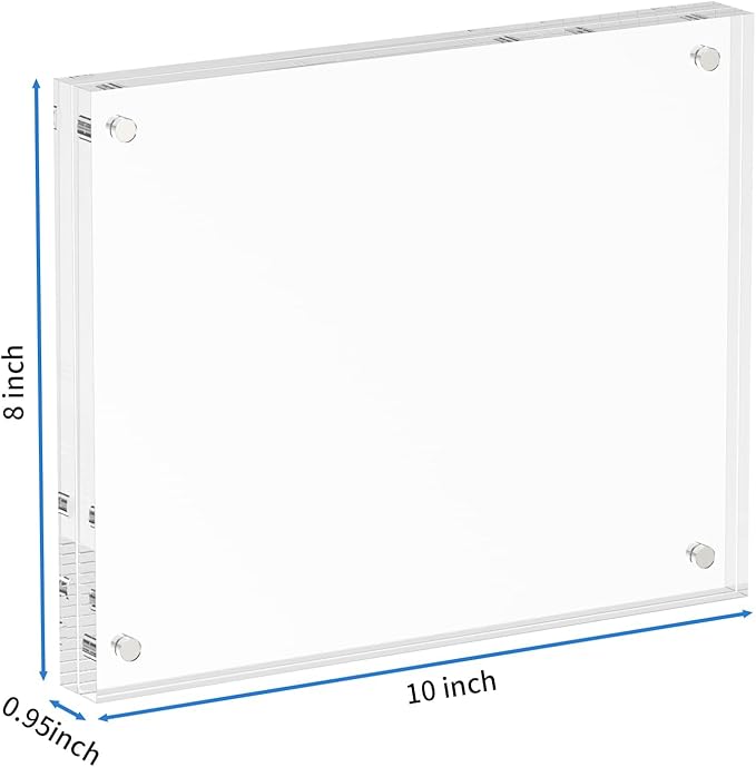 NIUBEE Acrylic Photo Frame 8x10,Clear Picture Frame 20% Thicker Block,Frameless Acrylic Frames Double Sided,Trendy Home Decor & Modern Gift Idea