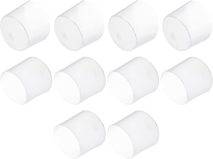 uxcell 10pcs Rubber End Caps 32mm(1.3") ID Vinyl Round End Cap Cover Screw Thread Protectors Clear