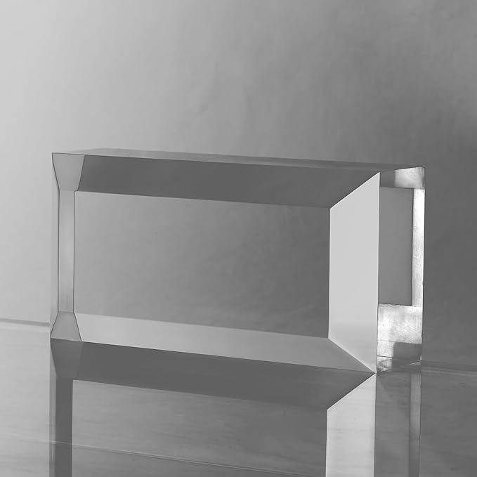 CiaoHER 2in Thickness Beveled Solid Acrylic Display Block Clear Polished Pedestal Stand Riser Solid Base (3x6)