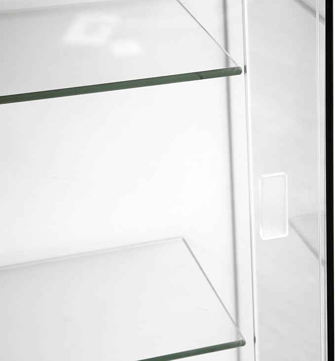 72" W x 22" D x 42" H - Ledgetop Checkout Counter with Glass Showcase View Front, White Wooden Cash Register Stand with Showcase,Retail Glass Display Cabinet Counter