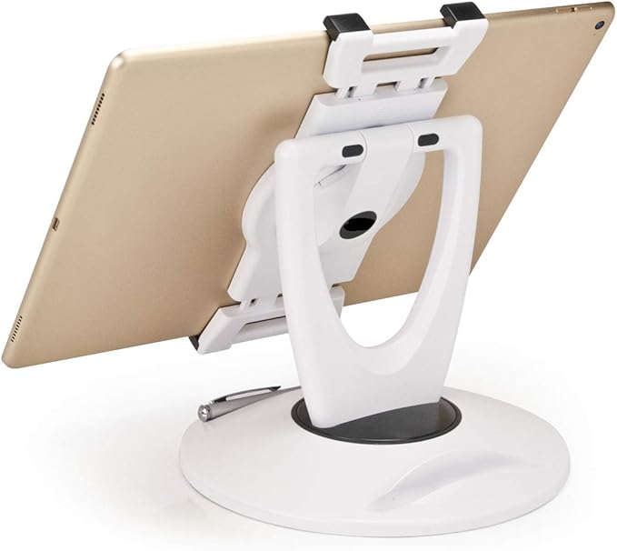 Large Tablet POS Stand, Rotating Commercial Tablet Stand, Swivel Base for Retail Kiosk Register Office Showcase Cashier and Business