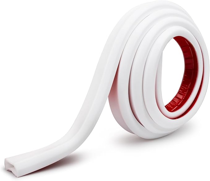 Rubber Bond TV Cord Hider Cable Protector - Strong Self Adhesive Wall Cord Cover Cable Hider - Low Profile Cable Management Wall Cord Concealer Cable Raceway (White, 6 Feet)