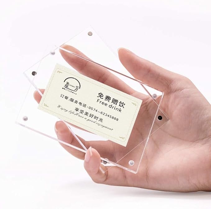 5 Pack Acrylic Label Holder Price Tag Displays Sign Holder with 3M Tape Adhesive Wall Mount Sign Stand (Transparent 90*60mm/3.54*2.36 inches)