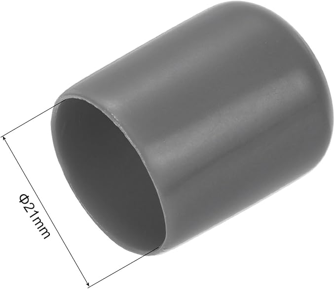 uxcell 10pcs Rubber End Caps 21mm ID Vinyl Round End Cap Cover Screw Thread Protectors Dark Grey