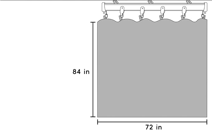 Room Divider Blackout Curtains Flexible Sliding Tracks Sets Ceiling Mounted Rod Window Curtain Privacy Separation for Bedroom Living Rooms,1 Panel Gray White Drape and Black Track Set-W72xH84 in
