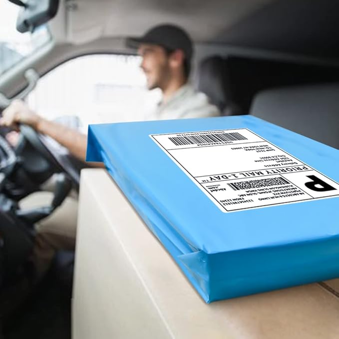 POLYSELLS 500 pcs 12x15.5 Inches Blue Poly Mailers Shipping Envelopes, Strong Adhesive Sealing, Waterproof, and Tear-resistant Postal Mailing Bags for Clothing, Books, and Accessories