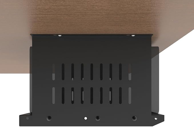 JINGCHENGMEI Under Desk Computer Mount for Small Form Factor SFF Computers and PCs, W 17.3" x H 6.5" x D 12", Compatible with PlayStation 4, PS4 Slim, PS4 Pro for Under Desk Gaming (6.5inch High)