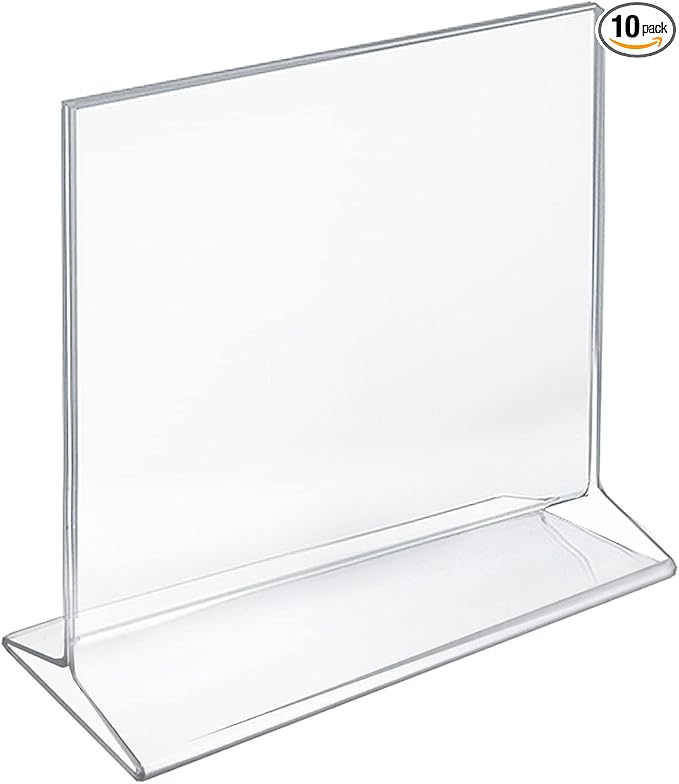 Azar Displays 142717 8.5-Inch Width by 8.5-Inch Height Top-Load Acrylic Sign Holder, 10-Pack