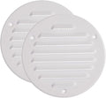Vent Systems - 4 Inch (Inner) Pack of 2 White Metal Round Soffit Air Vent Grille Cover, Register air Vent Deflector, Louver - Built-in Mesh - HVAC for Bathroom, Home Office, Kitchen 5 Inch (Outer)