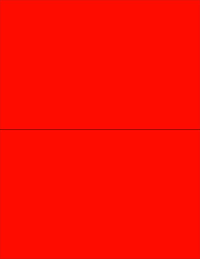 NextDayLabels - 8-1/2 x 11 Neon Color High Light Fluorescent Labels for Laser & Inkjet Printer (RED Fluorescent, 8-1/2" x 5-1/2" - 2 Per Page | 50 Labels)
