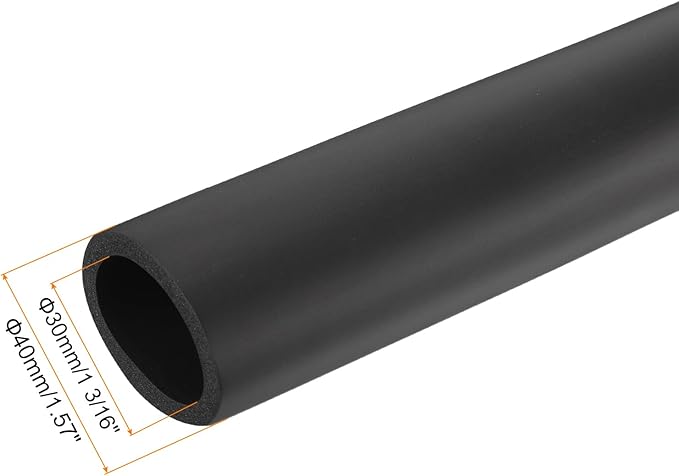 uxcell Foam Tubing for Handle Grip Support,36mm ID 48mm(1 7/8") OD 0.3 Meter/1ft Length Black
