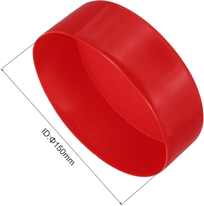 uxcell 4pcs Rubber End Caps 5 15/16"(150mm) ID Vinyl Round End Cap Cover Screw Thread Protectors Red, 50mm Height