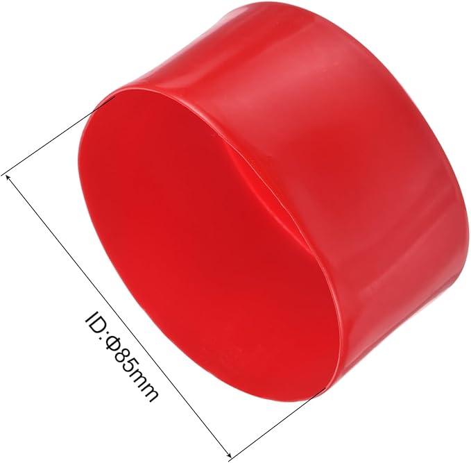 uxcell 5pcs Rubber End Caps 3 3/8"(85mm) ID Vinyl PVC Round Tube Bolt Cap Cover Screw Thread Protectors Red
