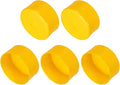 uxcell 5pcs Rubber End Caps 100mm(4 Inch) ID Vinyl PVC Round Tube Bolt Cap Cover Screw Thread Protectors Yellow