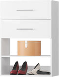 2 Drawer Short Tower Closet Unit, Modular Closet System, Wood Closet System Organizer with Storage for Walk In Closets, Clothing Rack Closet for Hanging Clothes, Bedroom, White, 31.5"W