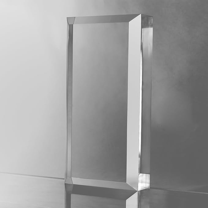 CiaoHER 2in Thickness Beveled Solid Acrylic Display Block Clear Polished Pedestal Stand Riser Solid Base (5x10)