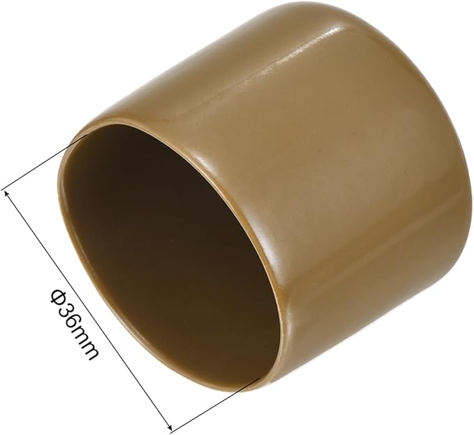 uxcell 10pcs Rubber End Caps 36mm ID Vinyl Round End Cap Cover Screw Thread Protectors Light Brown