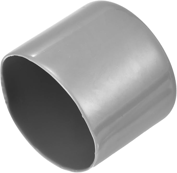 uxcell 4pcs Rubber End Caps 52mm ID Vinyl Round End Cap Cover Screw Thread Protectors Light Gray, 40mm Height