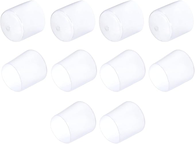 uxcell 10pcs Rubber End Caps 30mm ID Vinyl Round End Cap Cover Screw Thread Protectors Clear