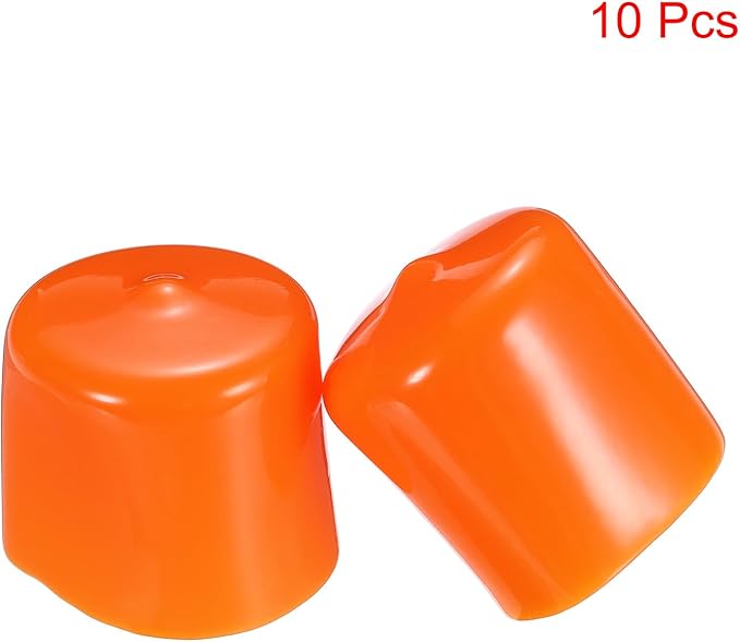 uxcell 10pcs Rubber End Caps 30mm(1 3/16") ID Vinyl Round End Cap Cover Screw Thread Protectors,Orange
